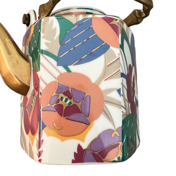 TEA POT 90s SIGMA THE TASTESETTER Limelight Porcelain Coffee Warmer Set w/ Lid - Picture 3 of 15